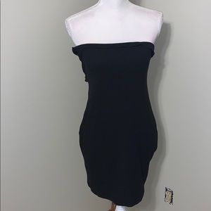 Black strapless dress